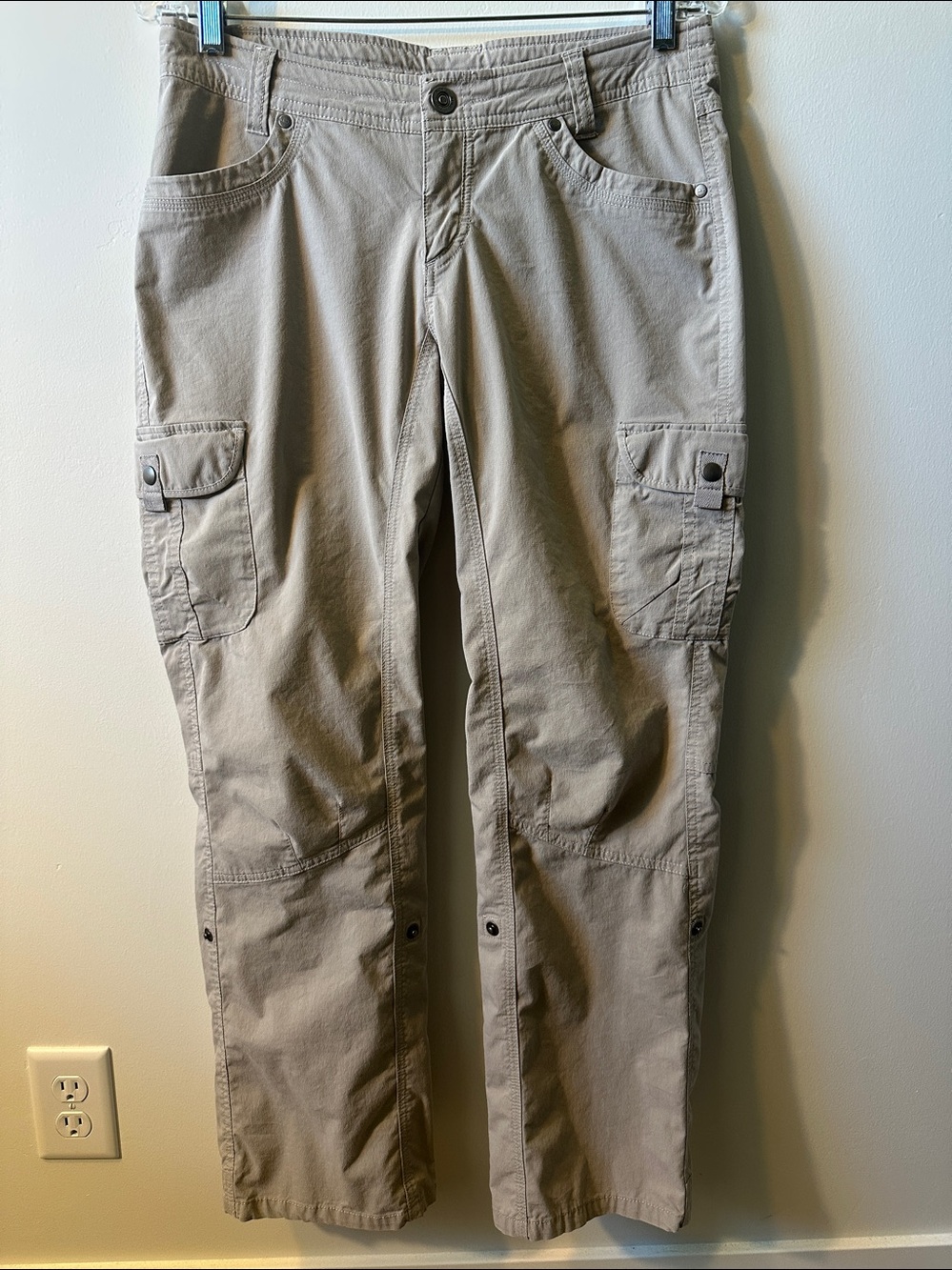 KUHL Legendary Straight-Leg Taupe Stretch Cargo Pants